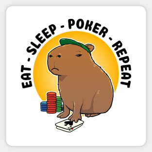 Eat Sleep Poker Repeat Capybara Sticker